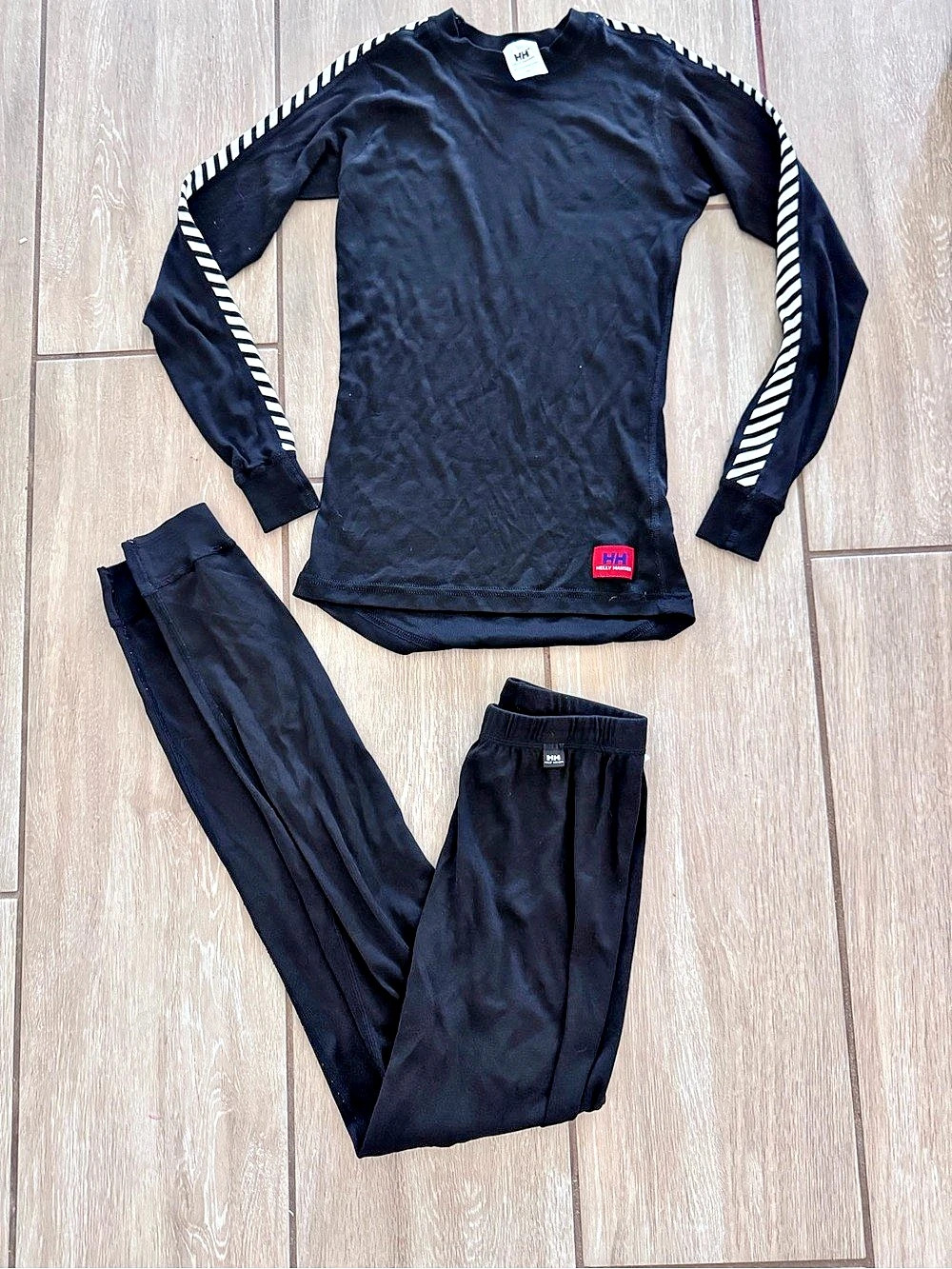 Helly Hansen Lifa Stripe Base Layer Set Black & White XS/S